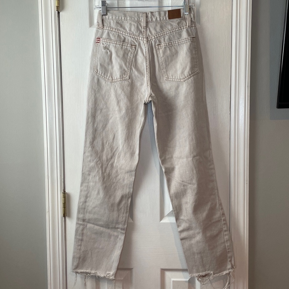 BDG Urban Outfitters Beige Distressed High Rise Slim Straight Jeans 26 - Picture 7 of 16